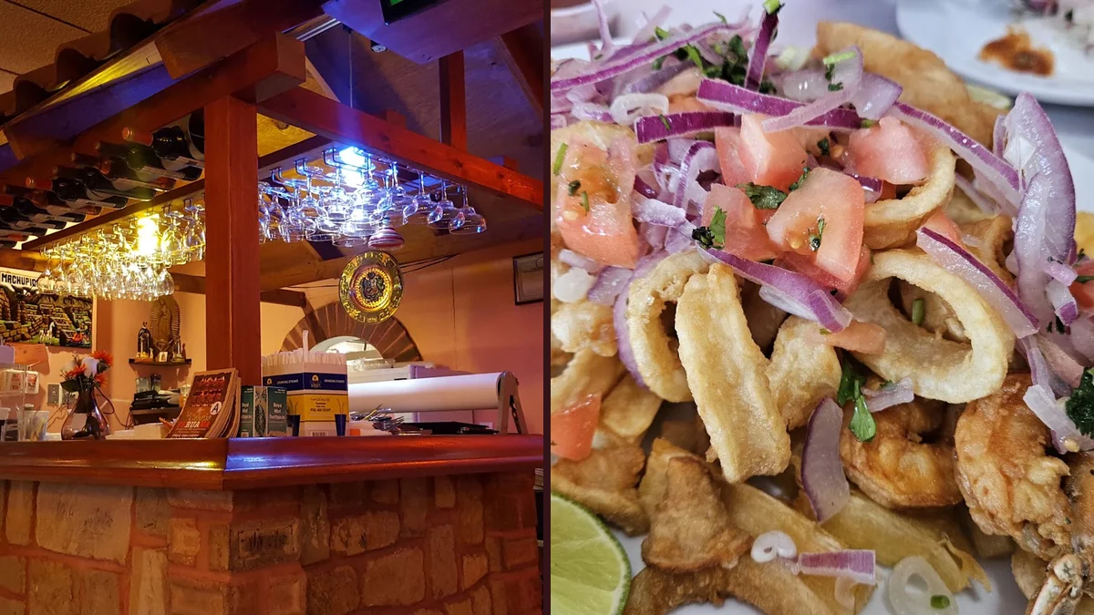 Simple dining space for chicken and seafood dishes.